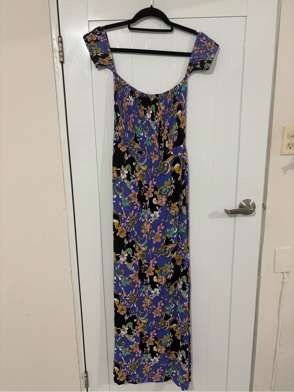 Valija Floral Off-Shoulder Purple Maxi Dress